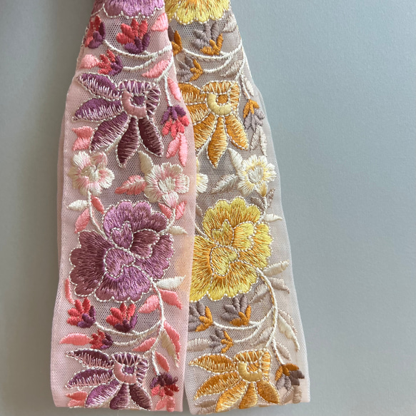通常サイズ】インド刺繍リボン そのまま ヘアバンド ターバン