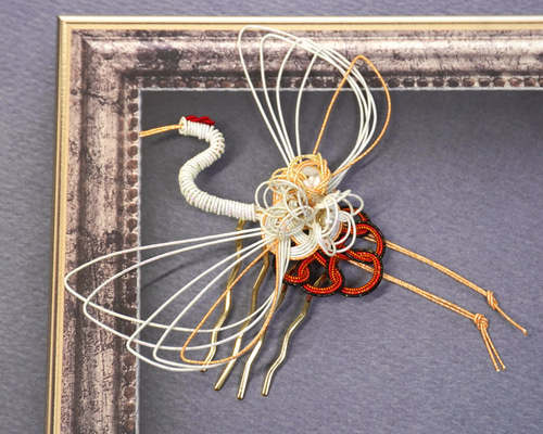 水引 髪飾り 帯飾り 鶴 和装 和風 着物 袴 七五三 卒業式 結婚式 成人