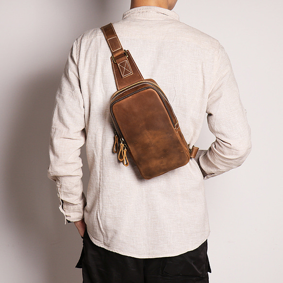 本革 チェストバッグ レザー ショルダーバッグ メンズ オートバイバッグ 牛革ボディバッグ彼氏友達父の日誕生日プレゼント ショルダーバッグ オートバイバッグ チェストバッグ 本革 レザー 牛革ボディバッグ彼氏友達父の日誕生日プレゼント メンズ F1667219390(12870円)