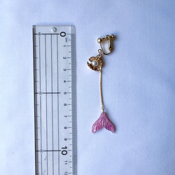 【真珠と貝がらのマーメイドロングイヤリング】マーメイド　人魚　パール　シェル　ゴールド　真珠　貝　ピンク　ブルー 14枚目の画像