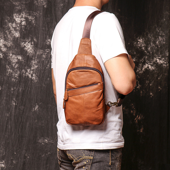 本革 チェストバッグ レザー ショルダーバッグ メンズ オートバイバッグ 牛革ボディバッグ彼氏友達父の日誕生日プレゼント 本革 メンズ ショルダーバッグ バッグ 旅行バッグ