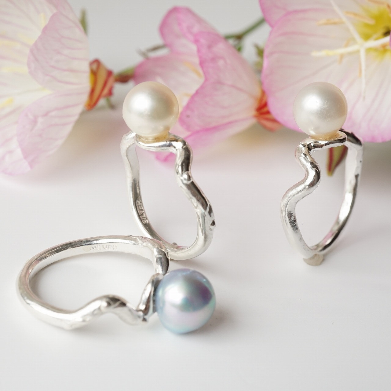 silver あこや真珠 指輪
