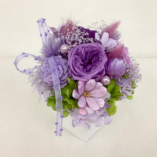 プリザーブドフラワー パープルアレンジ プリザーブドフラワー
