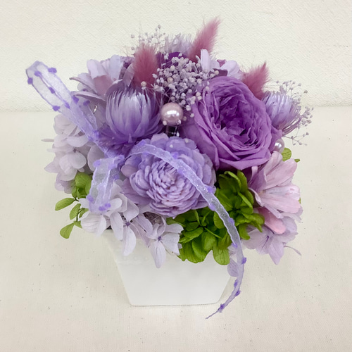 プリザーブドフラワー パープルアレンジ プリザーブドフラワー