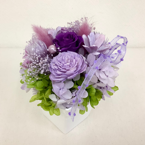 プリザーブドフラワー パープルアレンジ プリザーブドフラワー