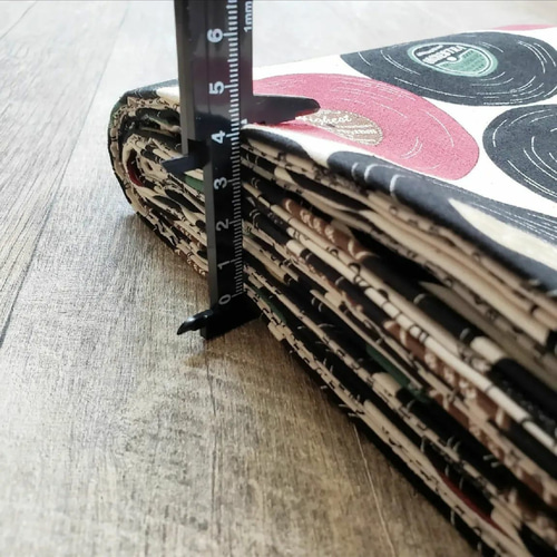 半幅帯】アナログレコードにモノクロストライプ/白 黒 着物 和装