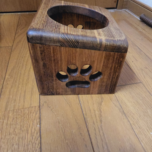 ペット フードスタンド フードテーブル 木製 餌台 餌入 水入れ ご飯台