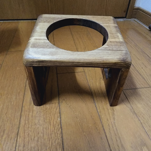 ペット フードスタンド フードテーブル 木製 餌台 餌入 水入れ ご飯台