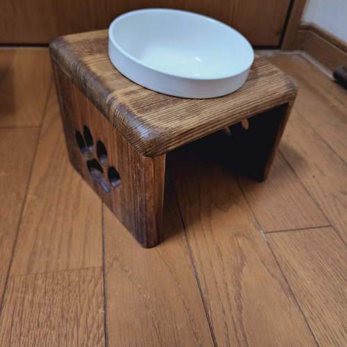 オーダー　ペット　フードスタンド　フードテーブル　餌台　餌入　水入れ　ご飯台 ペット フードスタンド フードテーブル 木製 餌台 餌入 水入れ ご飯台