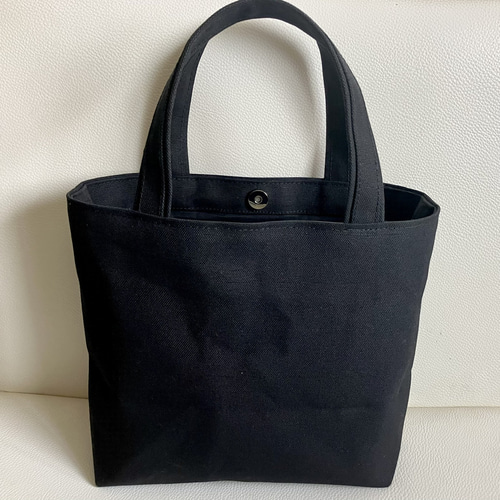 【海外配送可】【送料無料】 帆布☆シンプルトートバッグ・裏地＆ポケット付（ブラック トートバッグ