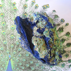 【美しい鉱物標本】地球のかけらのようなアズマラカイ・藍銅鉱孔雀石／381グラム 10枚目の画像