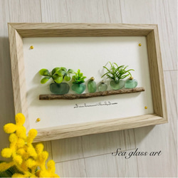 シーグラスアート 海の宝石 インテリア雑貨 北欧 観葉植物 玄関 トイレ