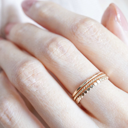 スキニーリング3本セット 14kgf ピンキーリング対応 重ね付け