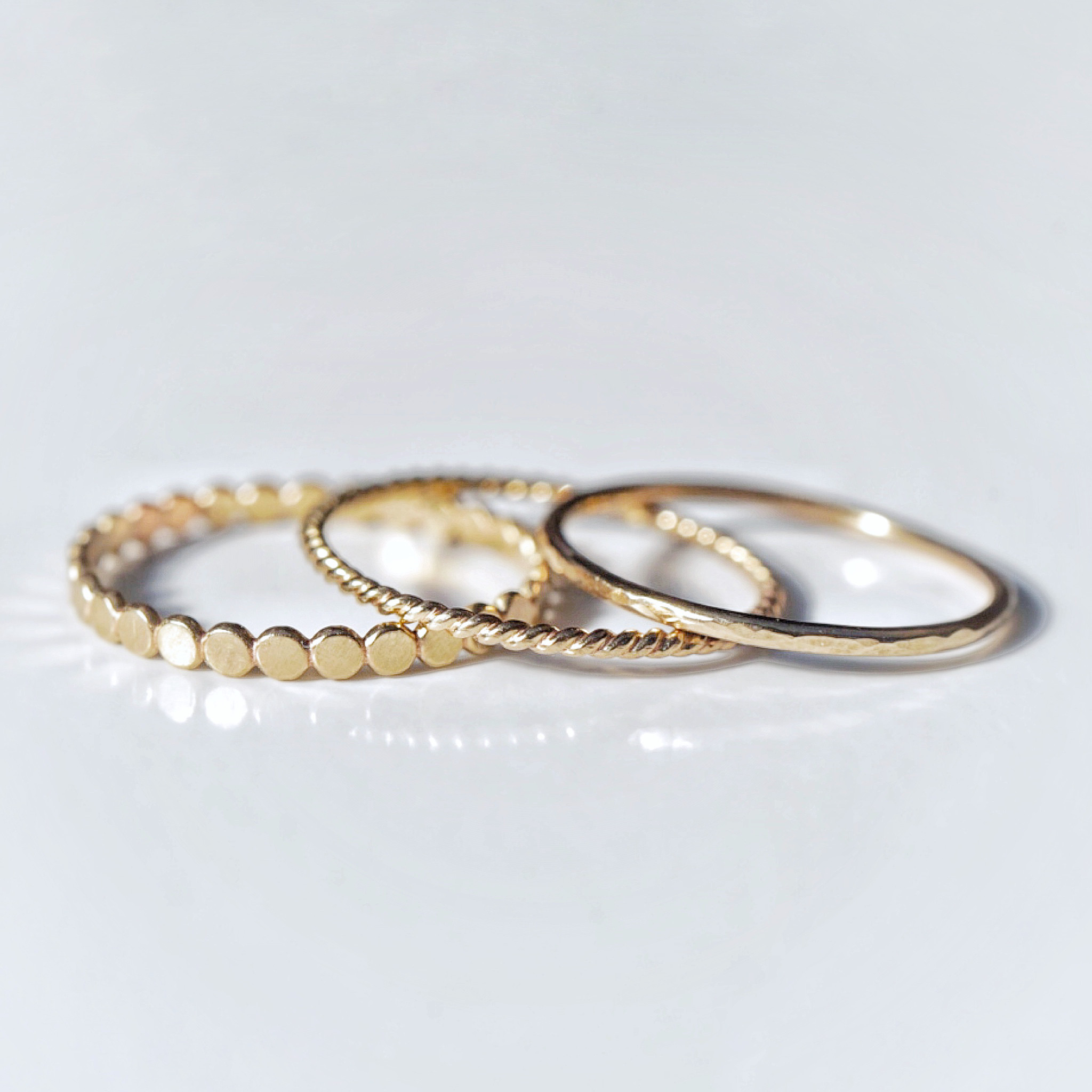 スキニーリング３本セット 14kgf ピンキーリング対応 重ね付け シンプル 華奢 ご褒美 ギフト