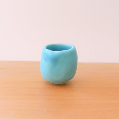 陶器 小さな お猪口（碧・星柄）2個セット】小さい ミニチュア トルコ