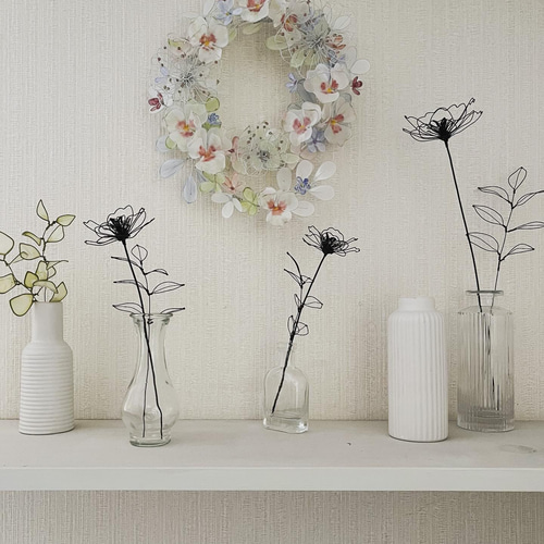 フラワーアート 専用 ワイヤーアート 四つ葉 クローバースワッグ ディップ