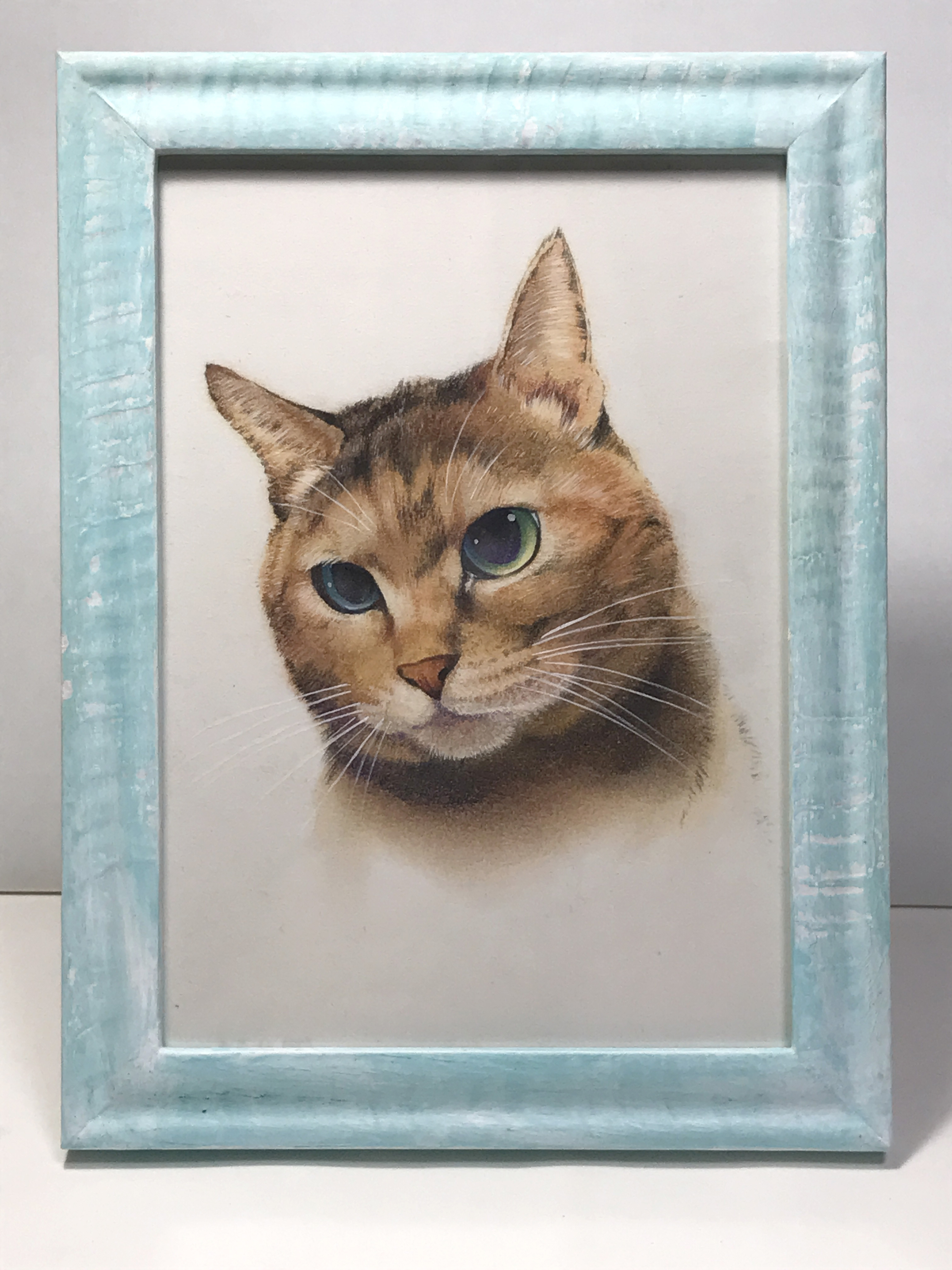 フレーム付き猫イラスト原画