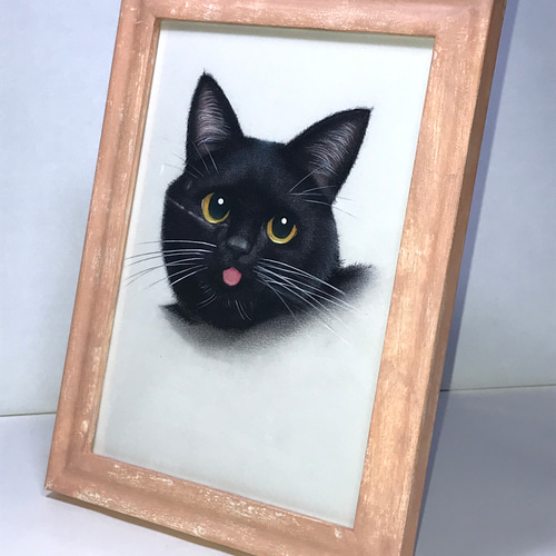 小さな猫の小さい秋 柿／原画 イーゼル付き 絵 絵画 アート