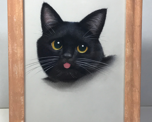 【大注目】 フレーム付き猫イラスト原画2 イラスト 通販 ユタカ シミズ 絵画