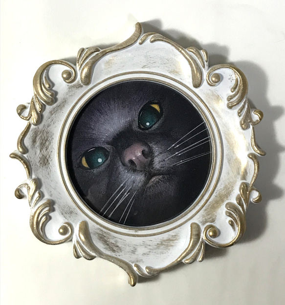 丸フレーム付き猫イラスト原画2 イラスト シミズ ユタカ 通販 16130626