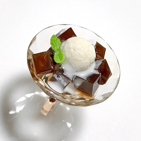 コーヒーゼリーのリング♡ミニチュア、食品サンプル、フェイクスイーツ