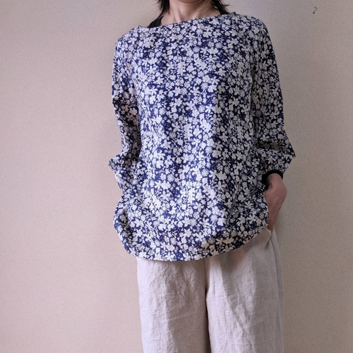 【コットン100%】花柄ブラウス