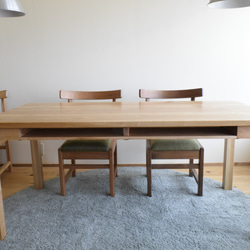 ヤマザクラ（山桜）　棚付きダイニングテーブル　W140 9枚目の画像