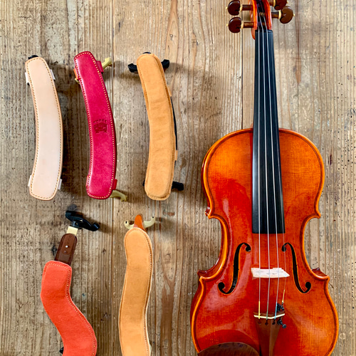 受注制作】手縫いで創ったヴァイオリン用 革の肩当てクッション