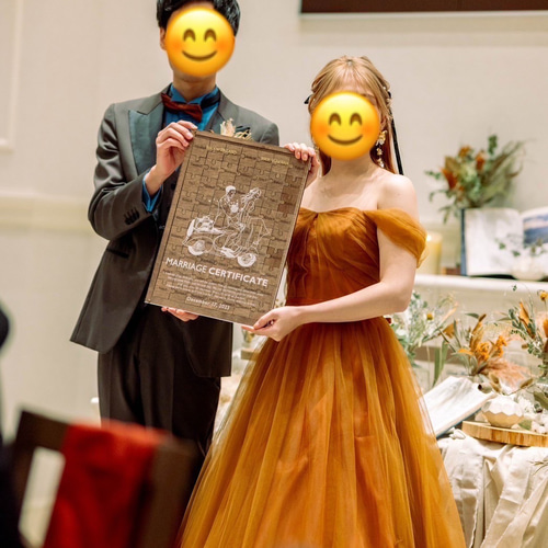 参加型結婚証明書 ミモザリース パズル証明書 ウェルカムボード