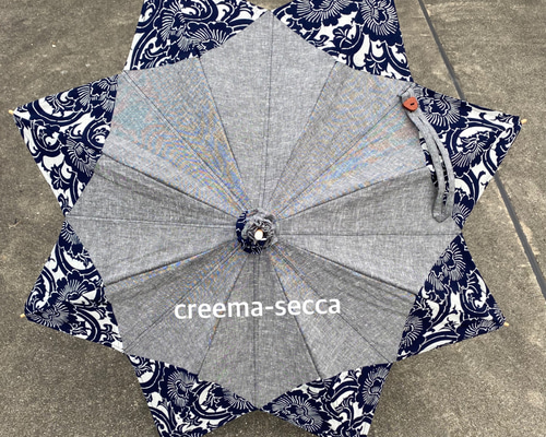 【ハンドメイド】久留米絣の日傘　藍系 送料無料＊ 久留米絣と藍型染の日傘 傘・日傘 secca 通販 16131276