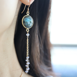 14KGF labradorite pierce[kgf5153] 7枚目の画像