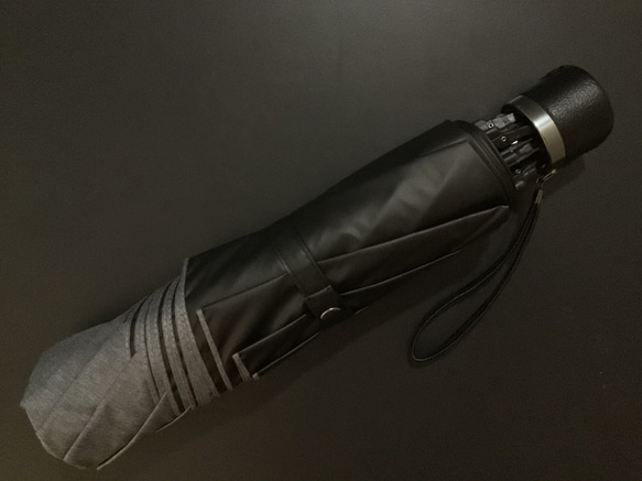 折りたたみ傘 専用 レザー 持ち手 筒 ストラップ付 ハンドル 石突き  カスタム パーツ フェイクレザー 3枚目の画像