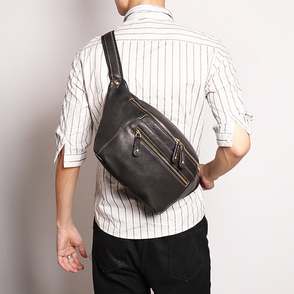 本革 チェストバッグ レザー ショルダーバッグ メンズ オートバイバッグ 牛革ボディバッグ彼氏友達父の日誕生日プレゼント 本革 メンズ ショルダーバッグ バッグ 旅行バッグ