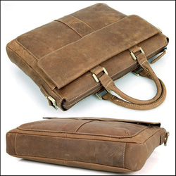 ブリーフケース 本革 メンズ レザー アンティーク ビジネスバッグ 14インチPC対応 通勤鞄 ショルダーバッグ 紳士用 6枚目の画像
