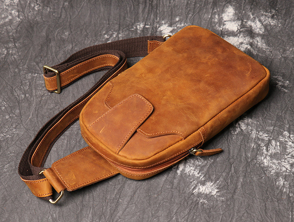 本革 チェストバッグ レザー ショルダーバッグ メンズ オートバイバッグ 牛革ボディバッグ彼氏友達父の日誕生日プレゼント 本革 メンズ ショルダーバッグ バッグ 旅行バッグ