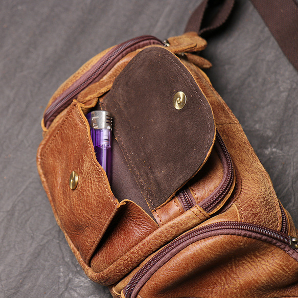 本革 チェストバッグ レザー ショルダーバッグ メンズ オートバイバッグ 牛革ボディバッグ彼氏友達父の日誕生日プレゼント バッグ・カバン バッグ・カバン（メンズ） ボディバッグ・ウエストポーチ E1255102270(9685円)