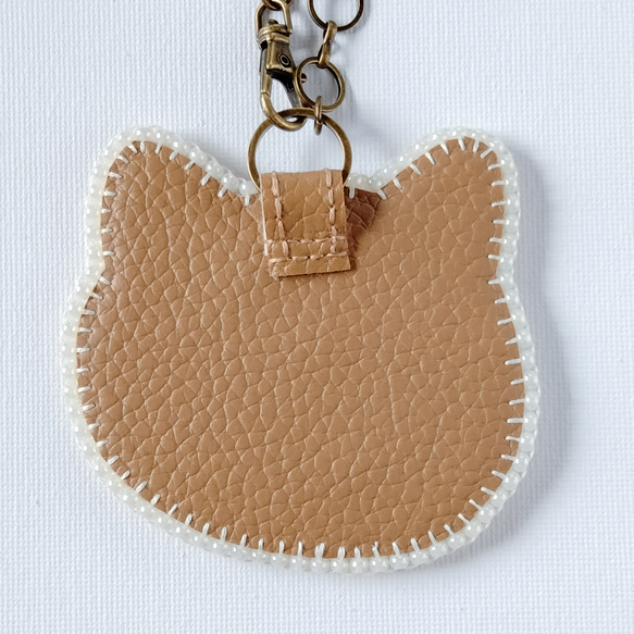 ビーズ刺繍◆猫のバッグチャーム＊ペルシャ猫 7枚目の画像