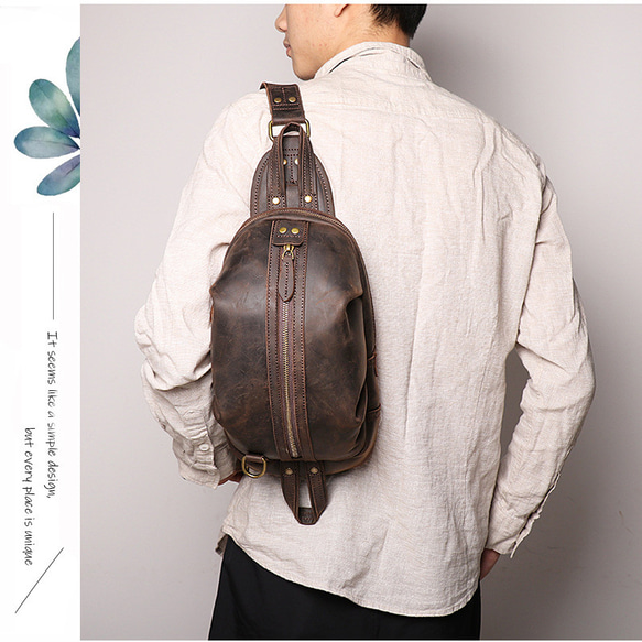 本革 チェストバッグ レザー ショルダーバッグ メンズ オートバイバッグ 牛革ボディバッグ彼氏友達父の日誕生日プレゼント                                     お求め前にお読みいただくと安心できるごあんないです DGJ1360847586(10400円)