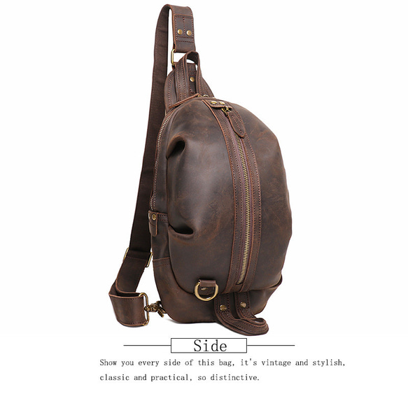 本革 チェストバッグ レザー ショルダーバッグ メンズ オートバイバッグ 牛革ボディバッグ彼氏友達父の日誕生日プレゼント                                     お求め前にお読みいただくと安心できるごあんないです DGJ1360847586(10400円)