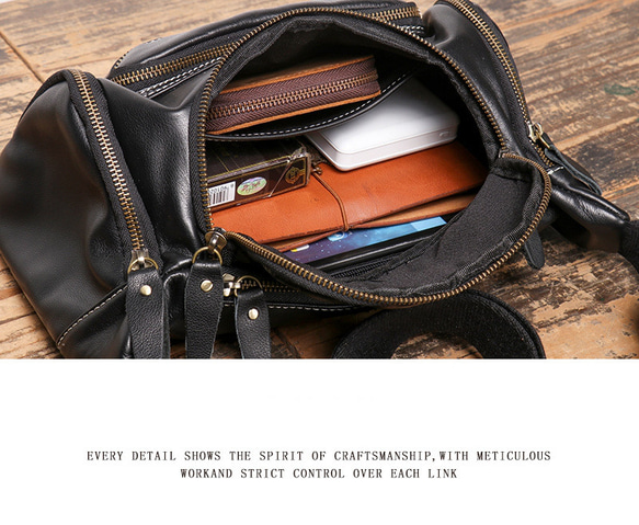 本革 チェストバッグ レザー ショルダーバッグ メンズ オートバイバッグ 牛革ボディバッグ彼氏友達父の日誕生日プレゼント G1685925940(12870円)