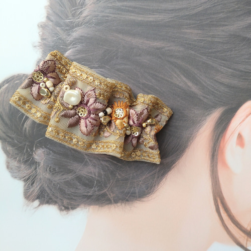 ∞直営買付∞ディオール■エレガントな刺繍リボンバレッタ プレゼントにも☆】Dior Twist リボンバレッタ (Dior/ヘア