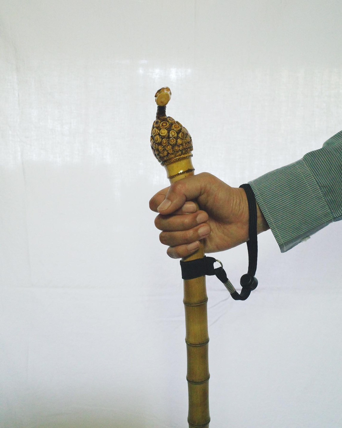 根鞭　ステッキ　竹　杖　アンティーク　ねぶち　曲がり竹