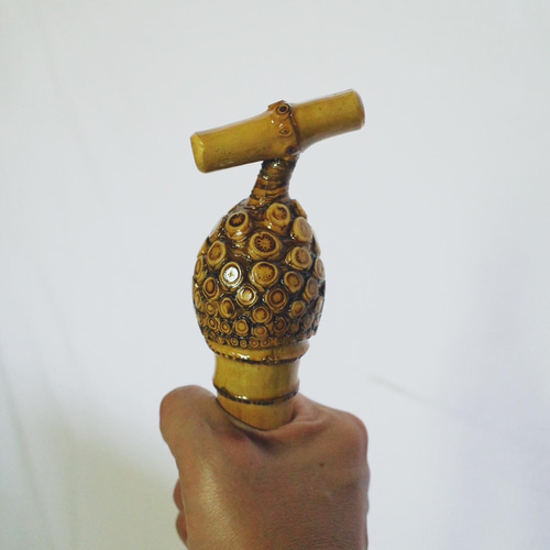 根鞭ステッキ竹杖アンティークねぶち曲がり竹