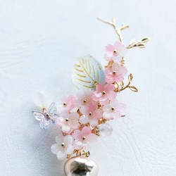 桜/紫陽花のヘアクリップ タッセル色が選べる 　ヘアアクセサリー　髪飾り 5枚目の画像