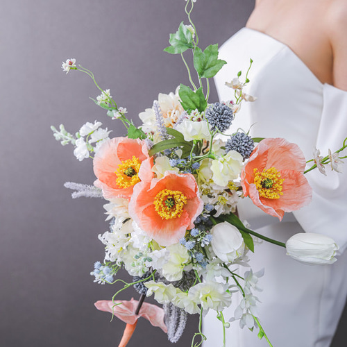 オレンジポピーのブーケ ブーケ ardoise 通販 16132111｜Creema(クリーマ)