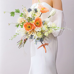 推しカラーブーケ♥オレンジ色シリーズ♥ カジュアルブーケプリザーブドフラワー ビタミンカラーの花束