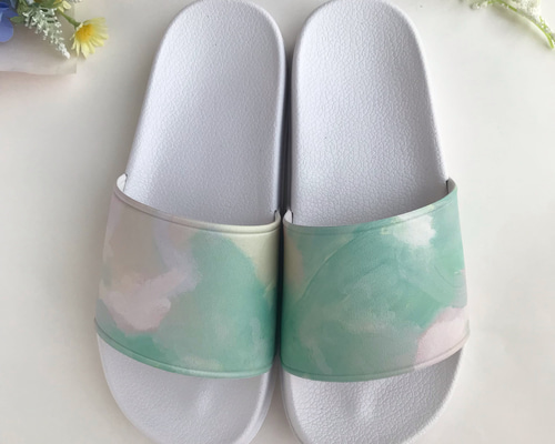 原宿系】リボン エメラルドグリーン厚底サンダル ランバン オン ブルー