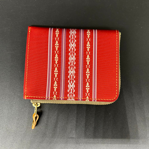 本場筑前博多織献上ミニ財布5 本革 イタリアンレザー使用 小銭入れ