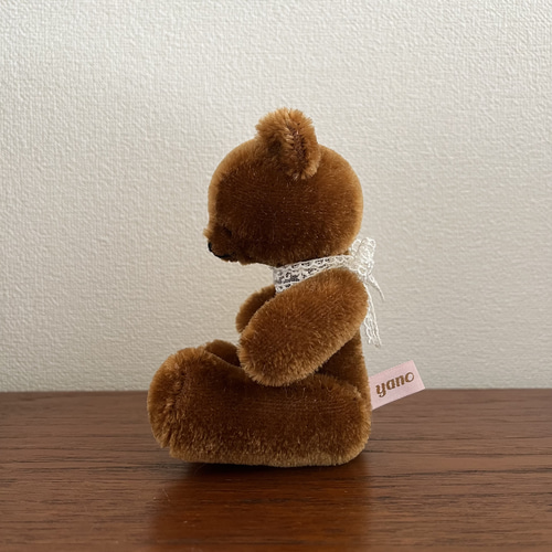 ショートモヘアの小さなくま(茶) ぬいぐるみ ya_no 通販 16132589