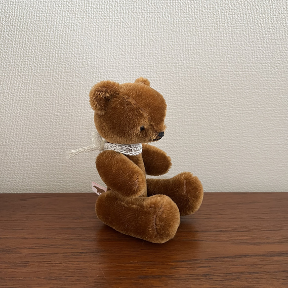 ショートモヘアの小さなくま(茶) ぬいぐるみ ya_no 通販 16132589